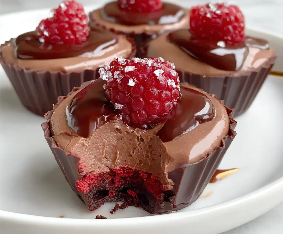 Delicious Marry Me Raspberry Chocolate Mousse Cups topped with fresh raspberries and chocolate shavings