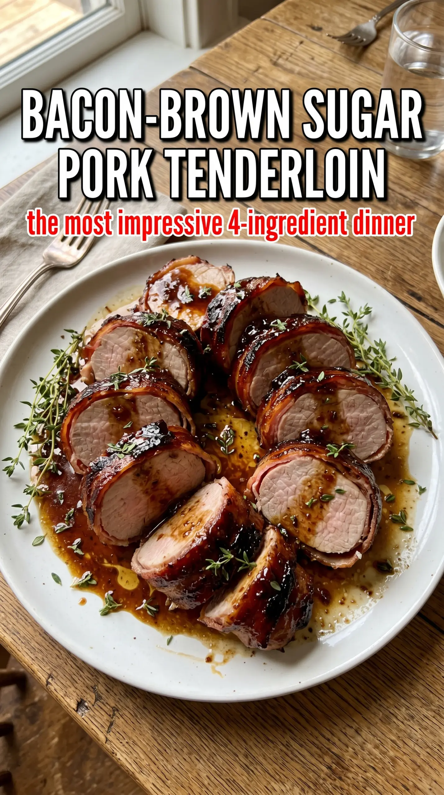 Bacon-Brown Sugar Pork Tenderloin crispy caramelized glaze