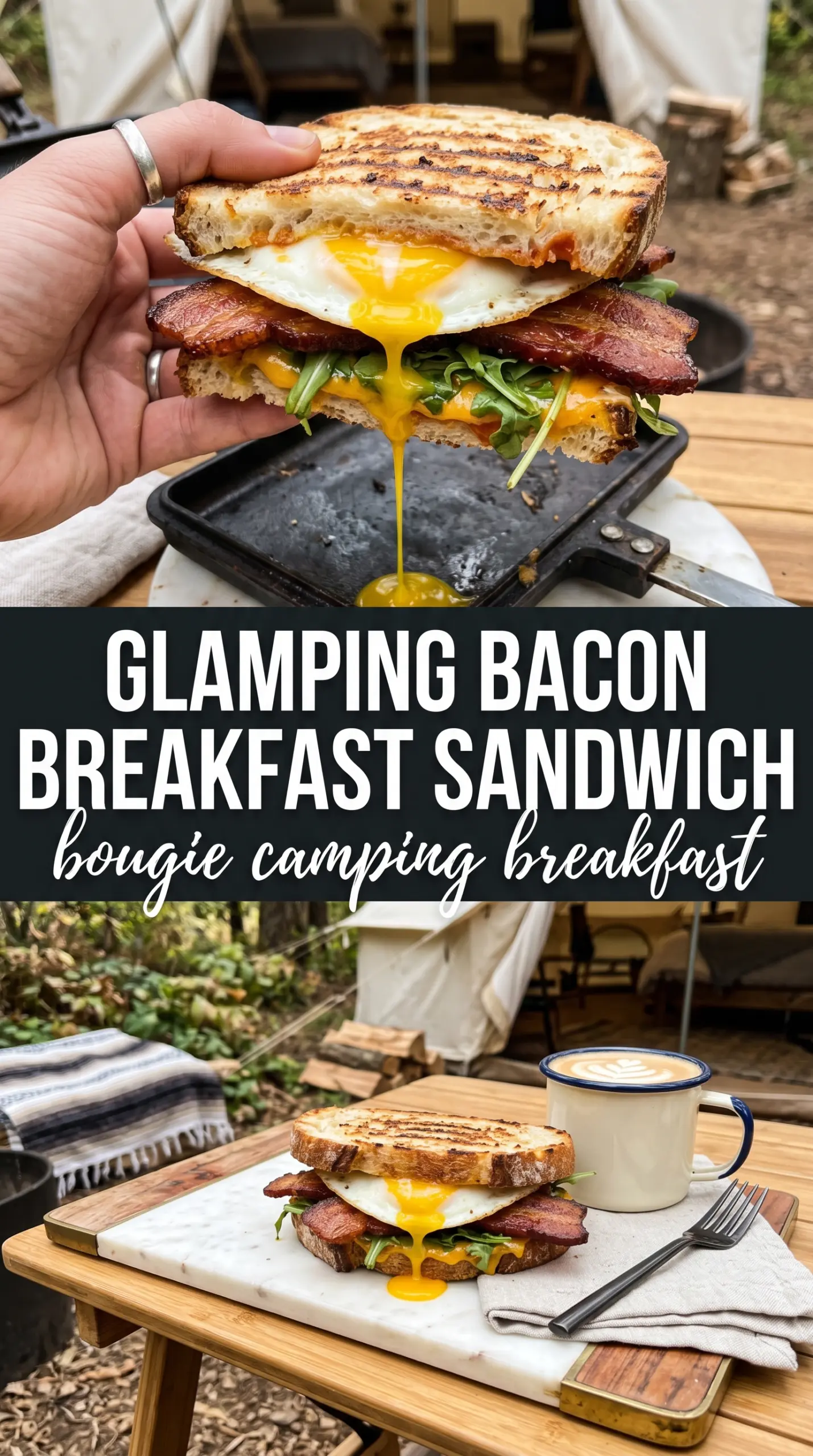 Bacon Pie Irons crispy bacon egg cheese