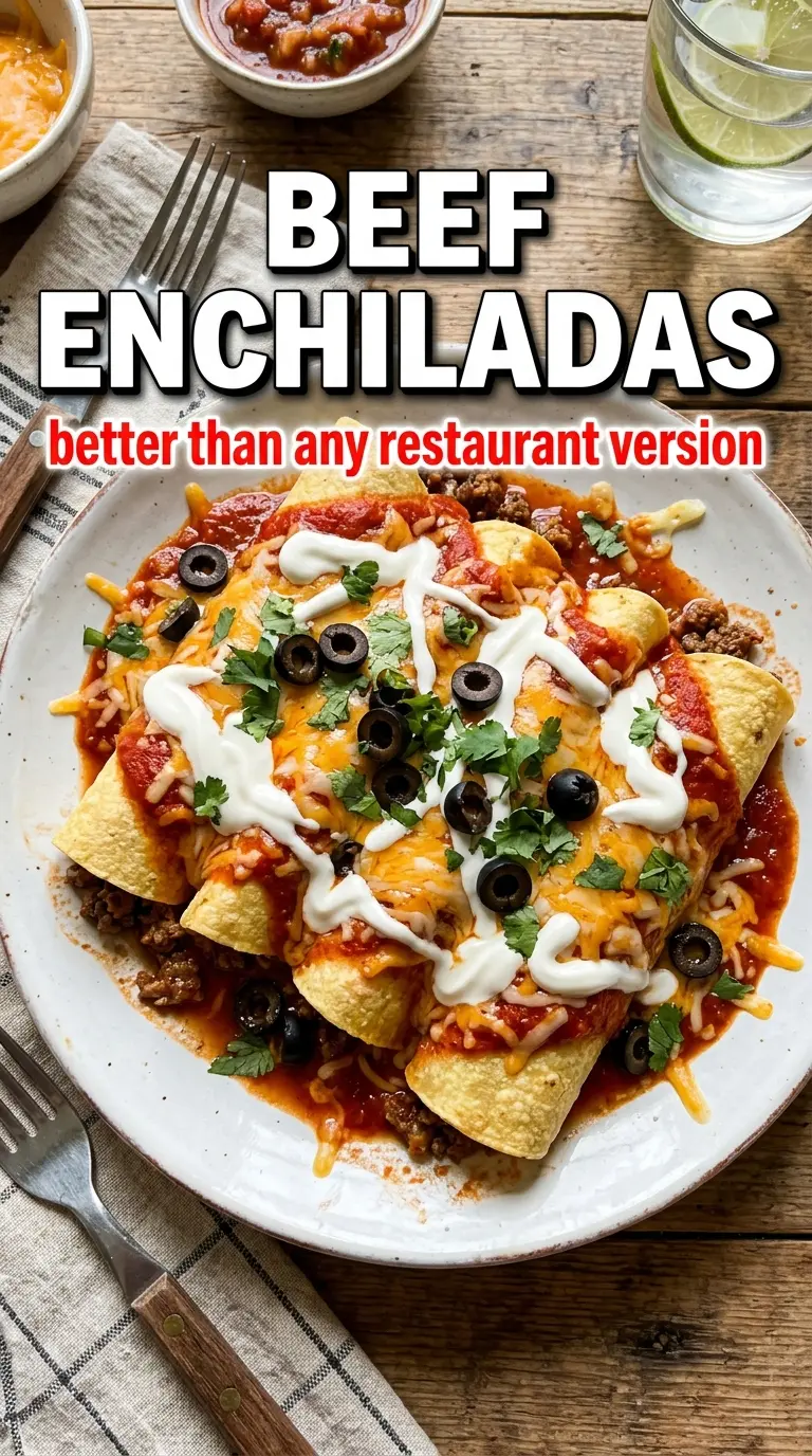 Cooked beef dish or enchiladas
