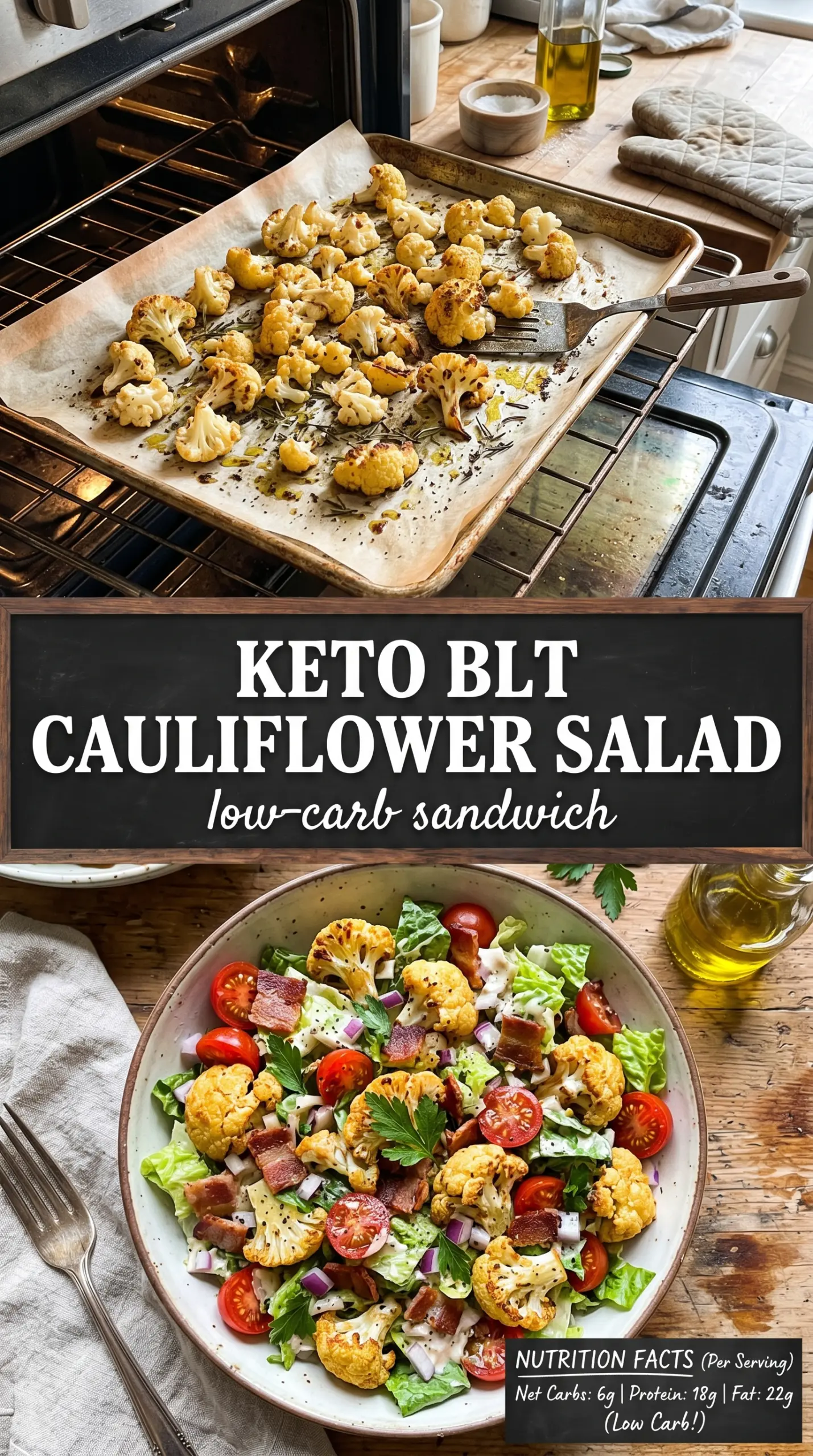 BLT cauliflower salad roasted cauliflower bacon tomatoes