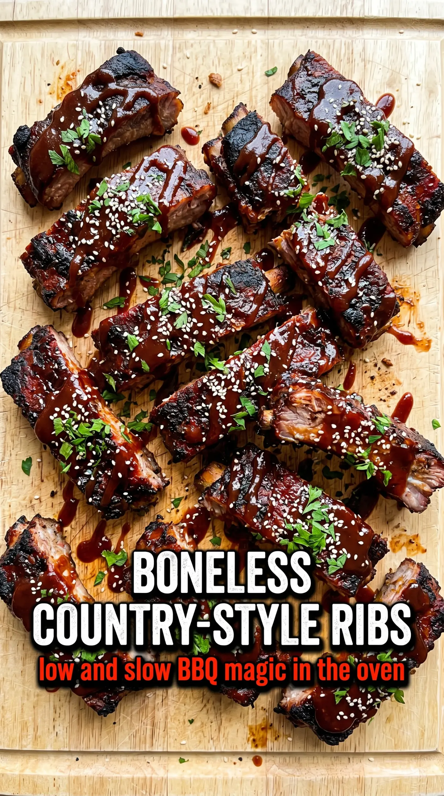 Cooked pork with sauce or glaze