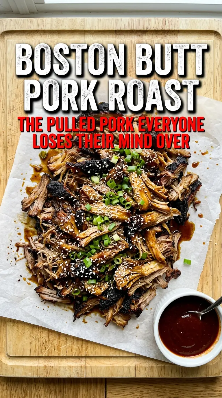 Boston butt pork roast smoky bark juicy pulled pork