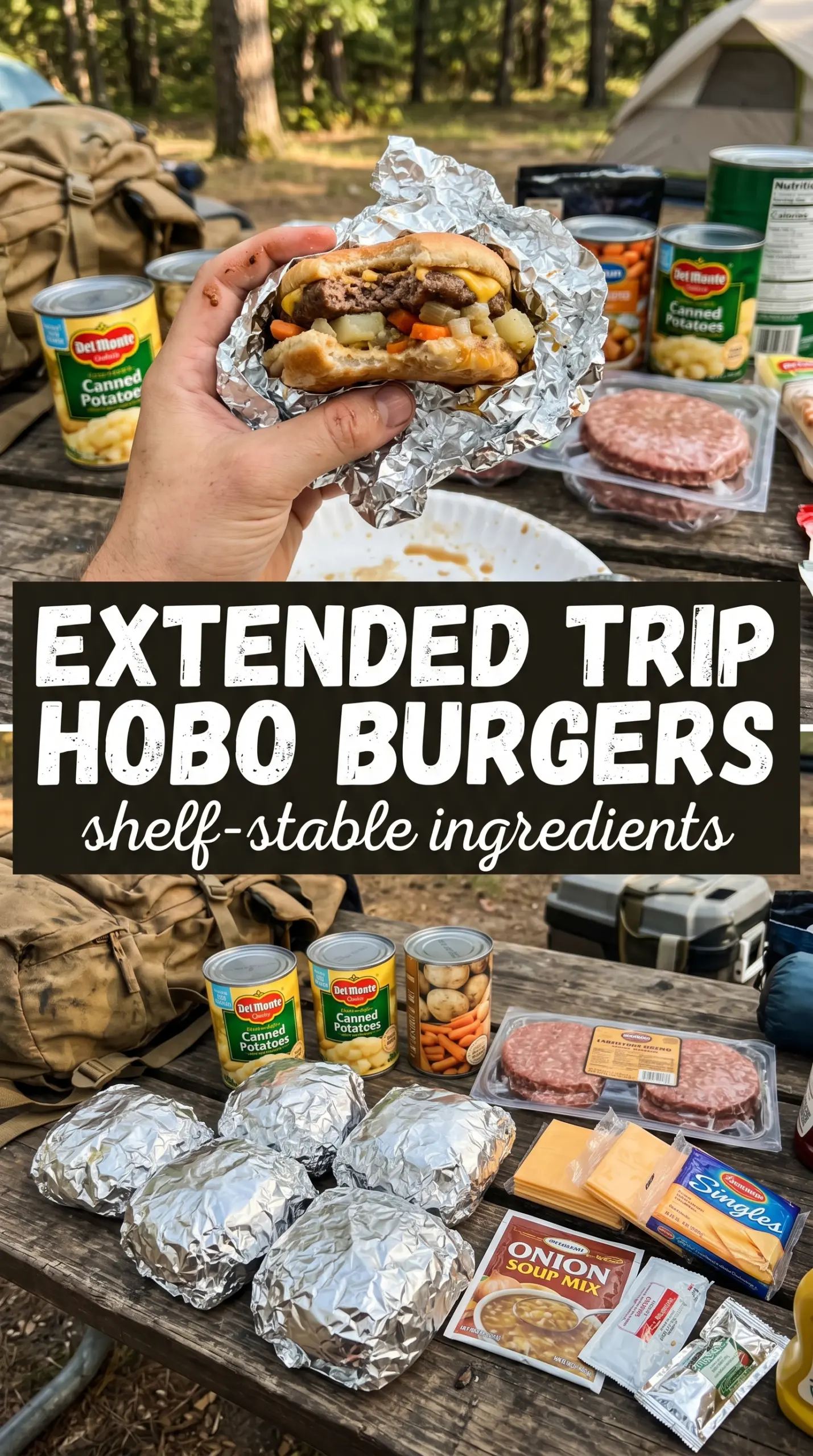 Campfire Cheeseburger Hobo Packets cheesy potatoes savory