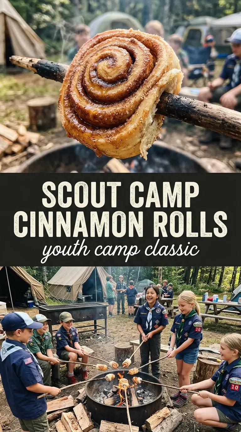 Campfire Cinnamon Roll Ups On A Stick roasted dessert cinnamon butter