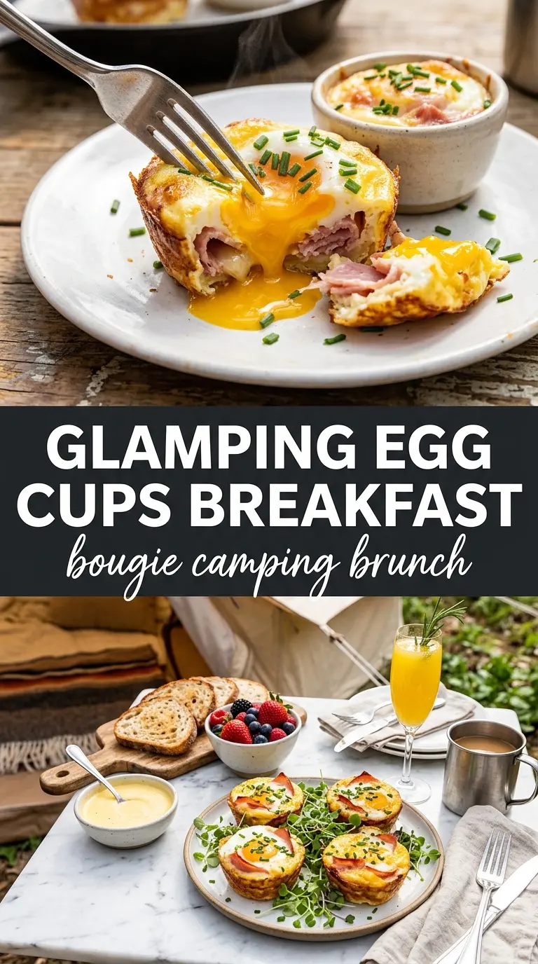 Campfire Egg Cups with Ham baked egg cups ham cheese