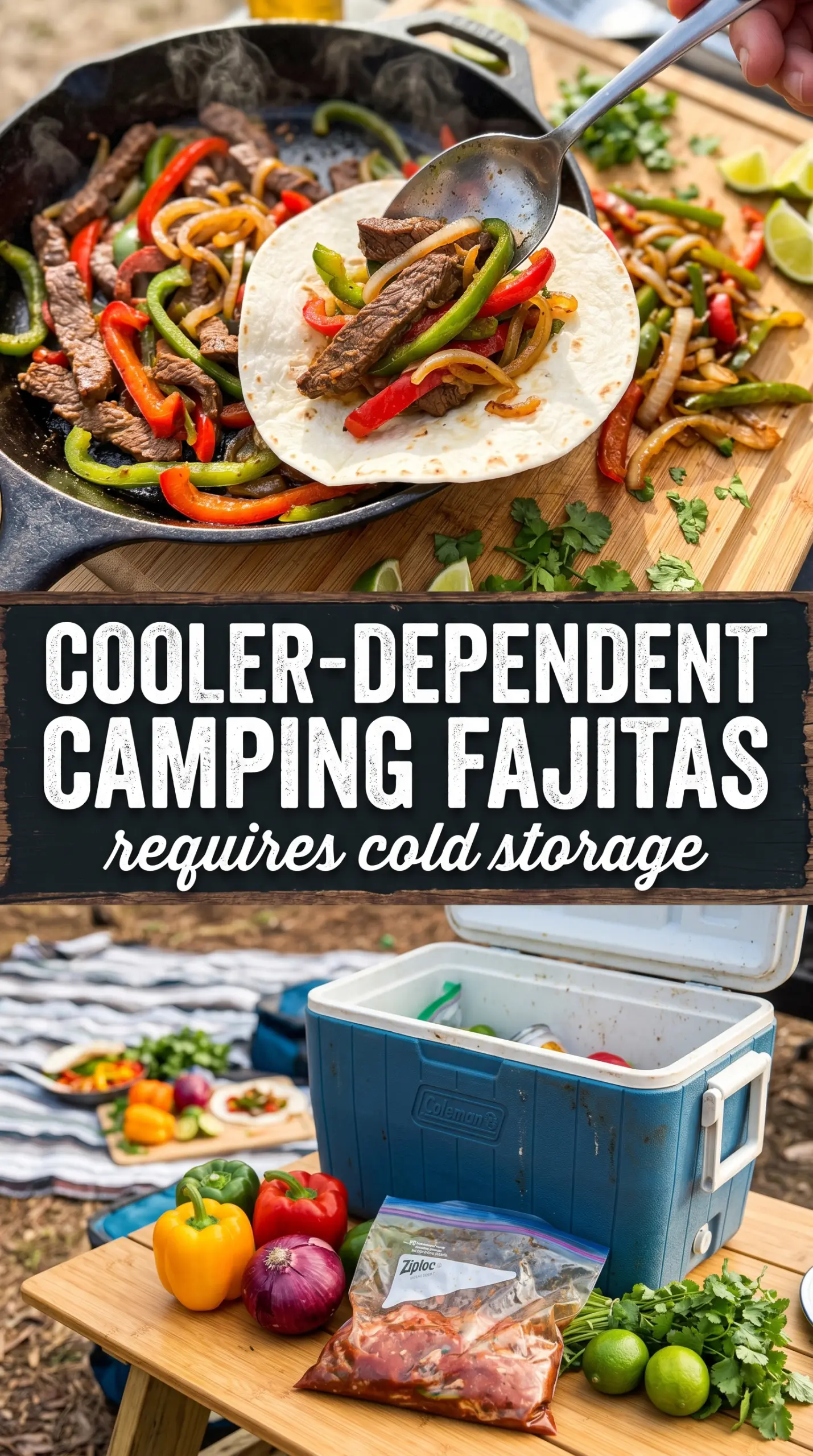 Campfire Fajitas smoky peppers cast iron