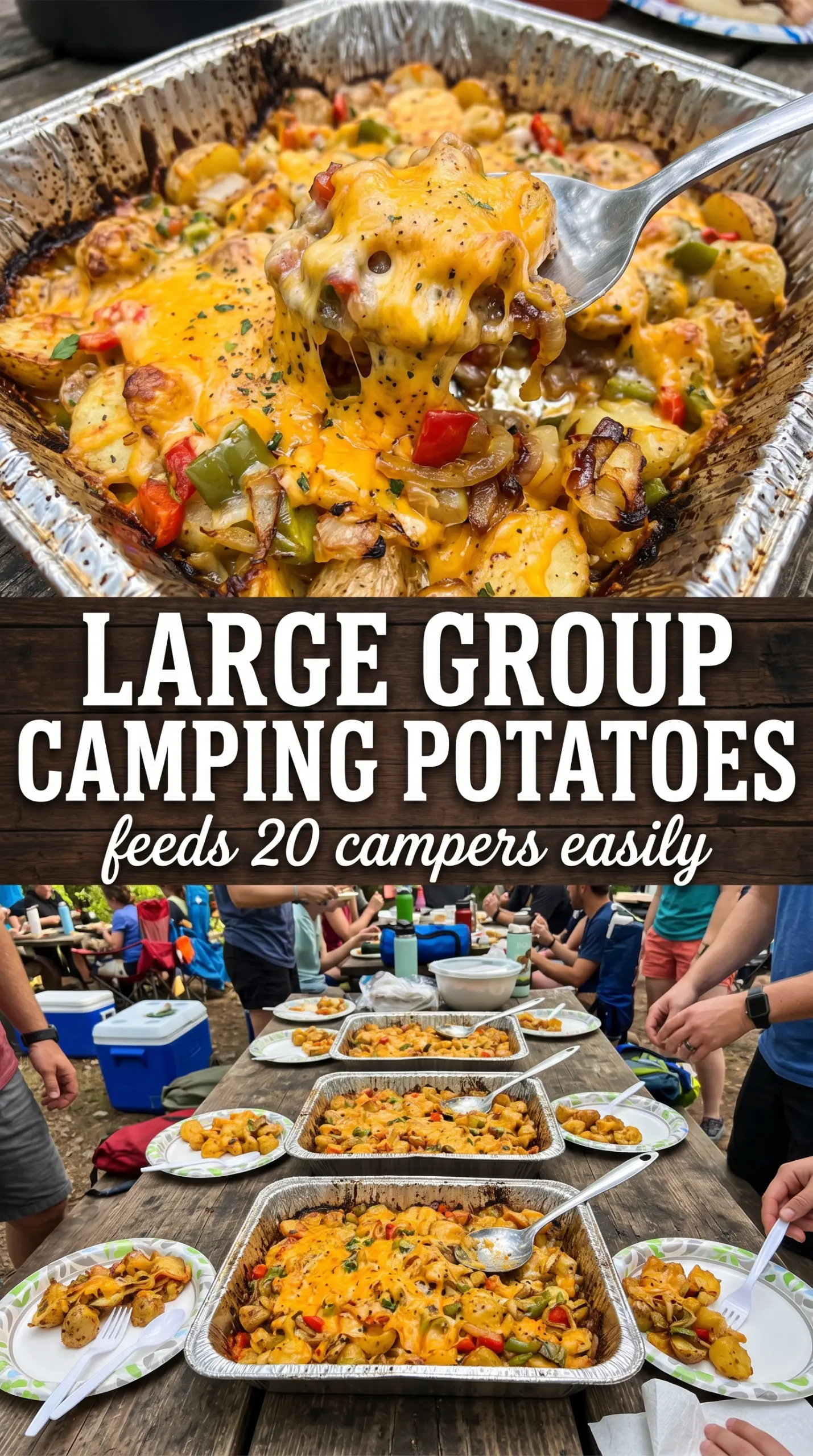 Campfire potatoes foil packet, buttery, golden, smoky