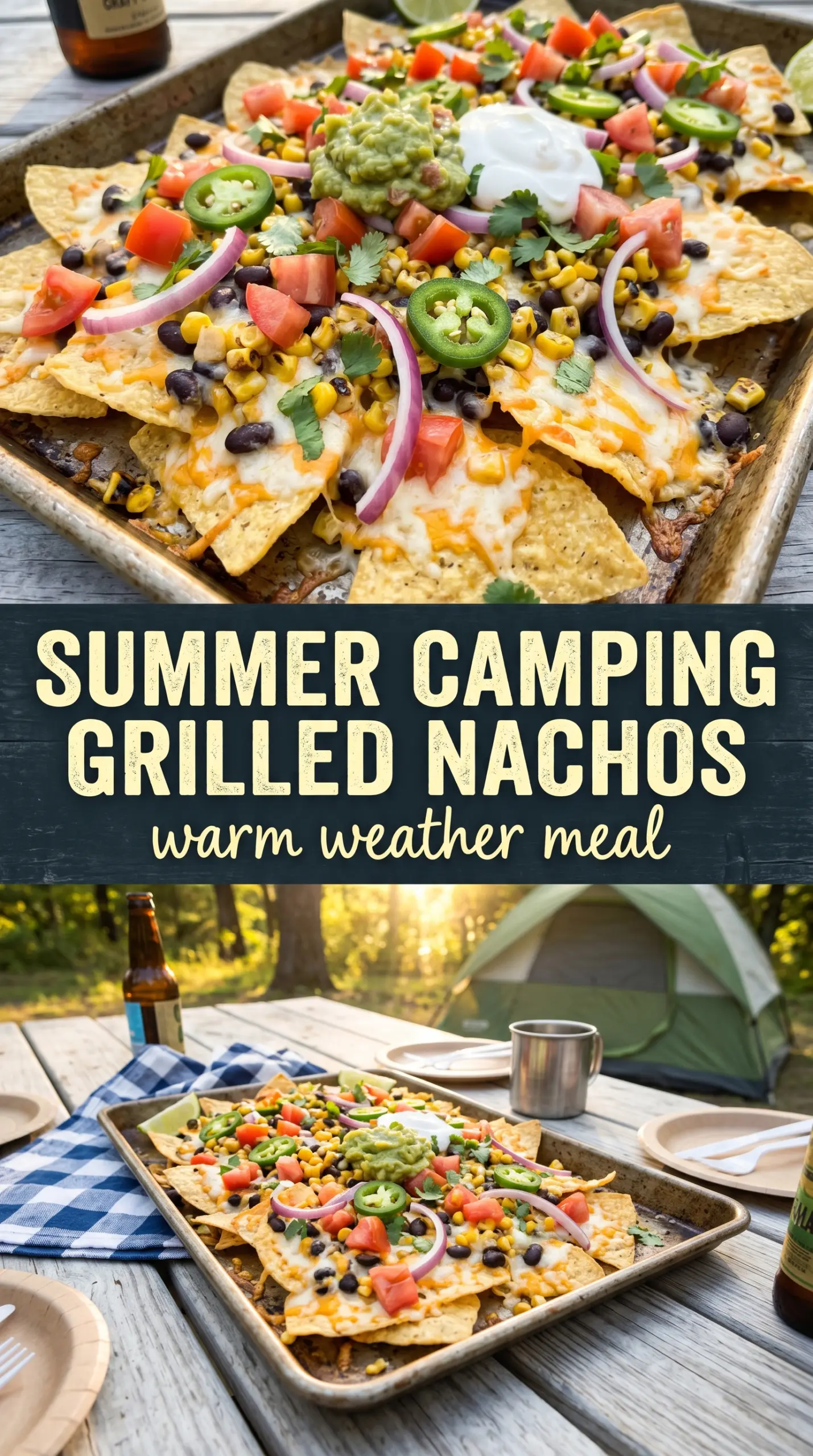 Camping Grilled Nachos campfire cheesy loaded