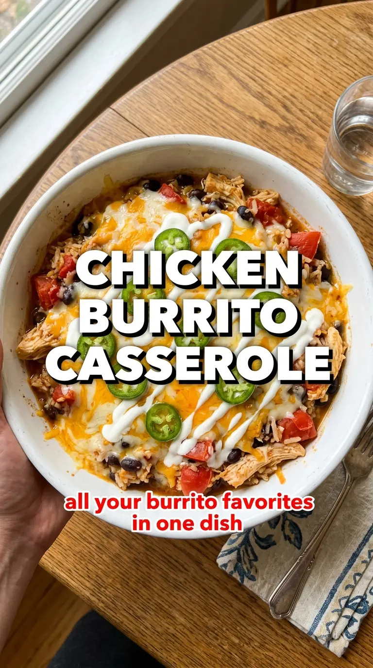Chicken Burrito Casserole cheesy Tex-Mex rice