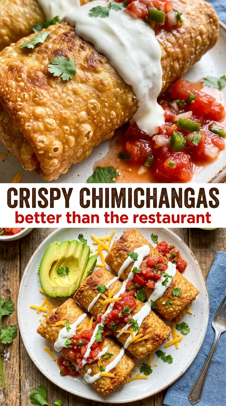 Chicken Chimichangas crispy golden