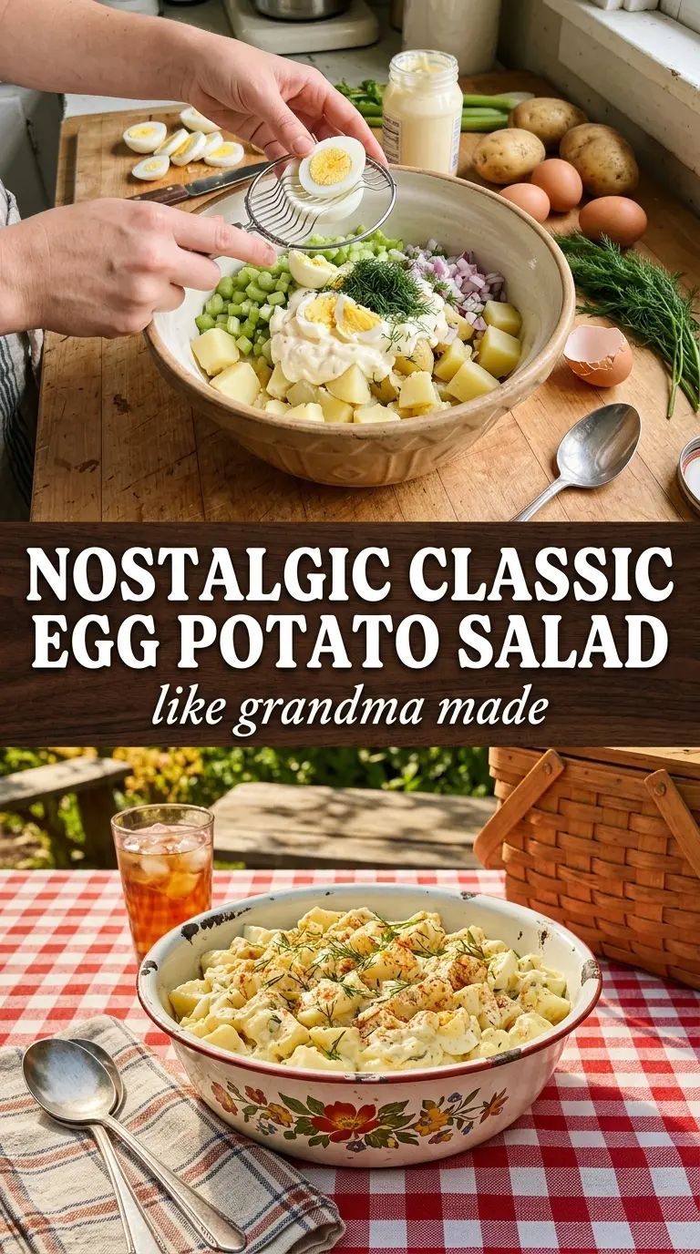 Classic Potato Salad with Eggs creamy eggy, picnic-style