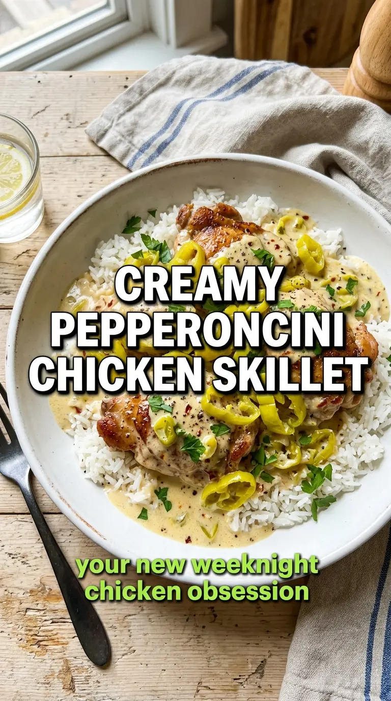 Creamy Pepperoncini Chicken Skillet tangy creamy skillet