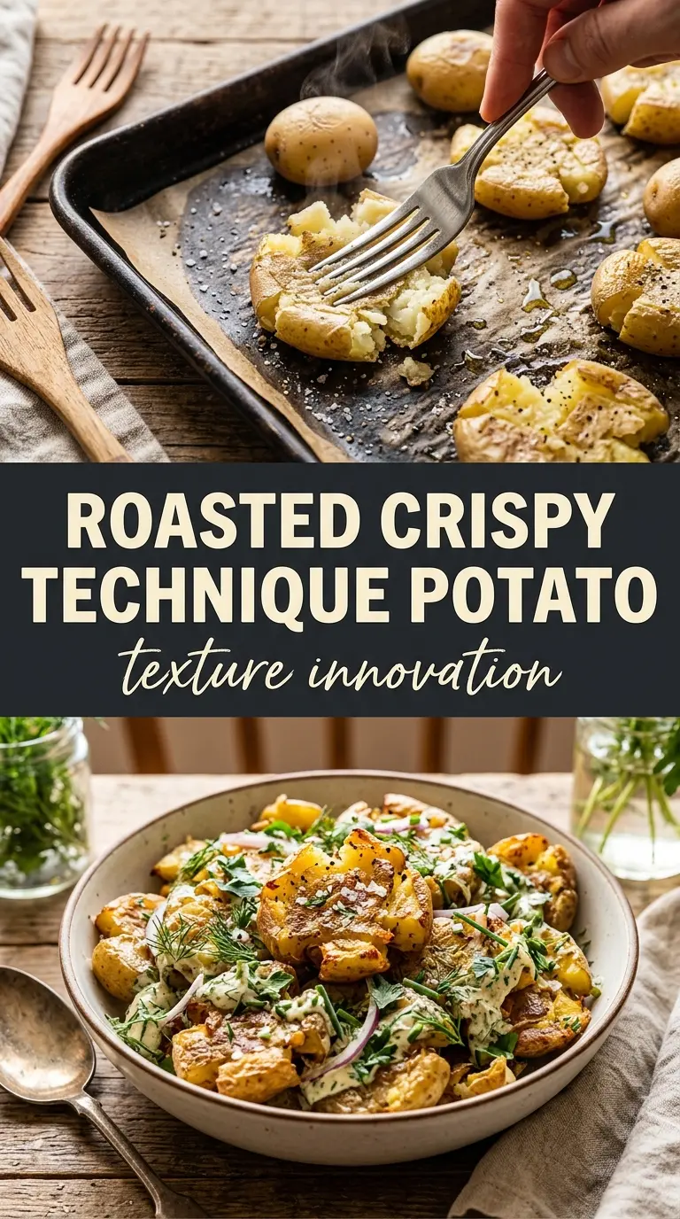 Crispy Smashed Potato Salad crunchy creamy herbaceous