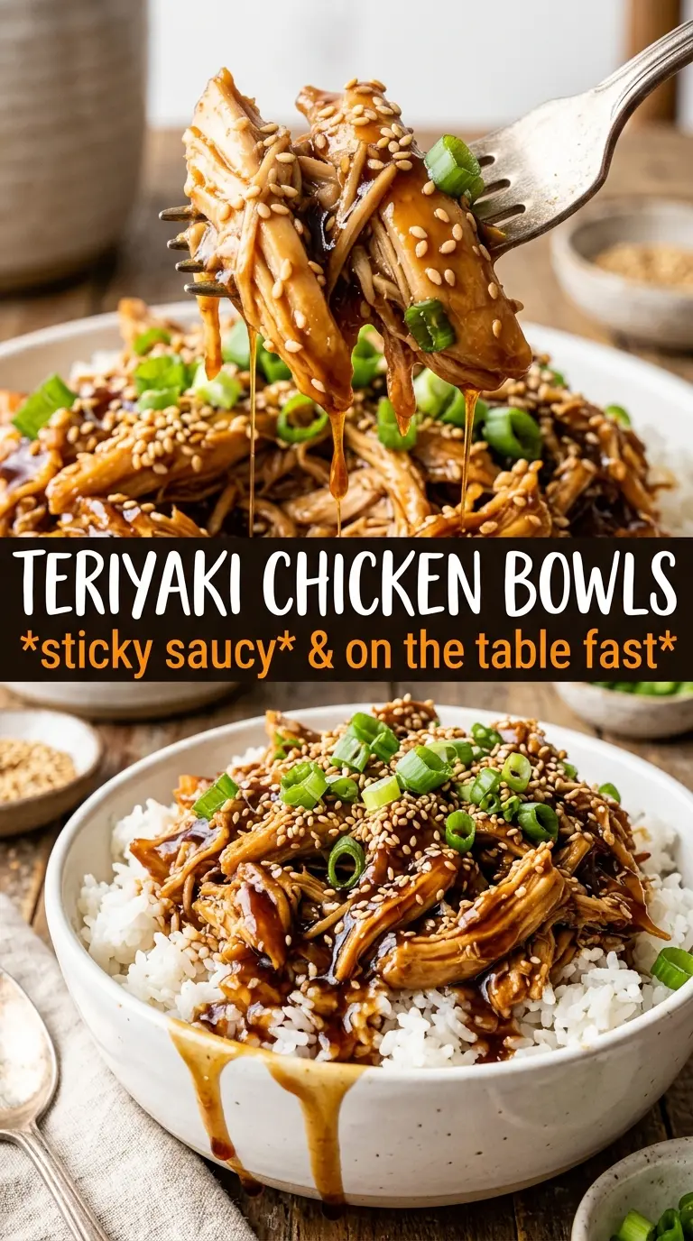 Crockpot Teriyaki Chicken sticky glazed