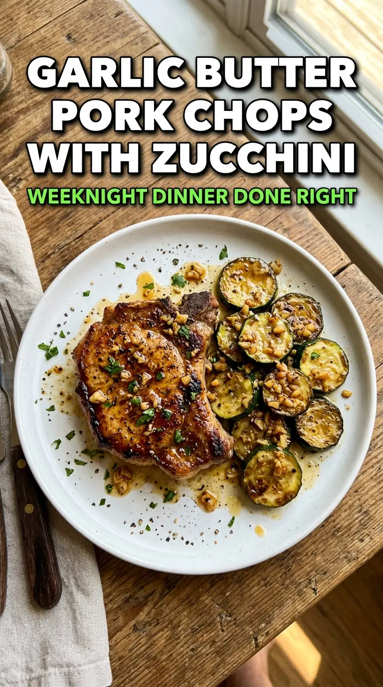 Garlic Butter Pork Chops with Zucchini golden garlicky one-pan