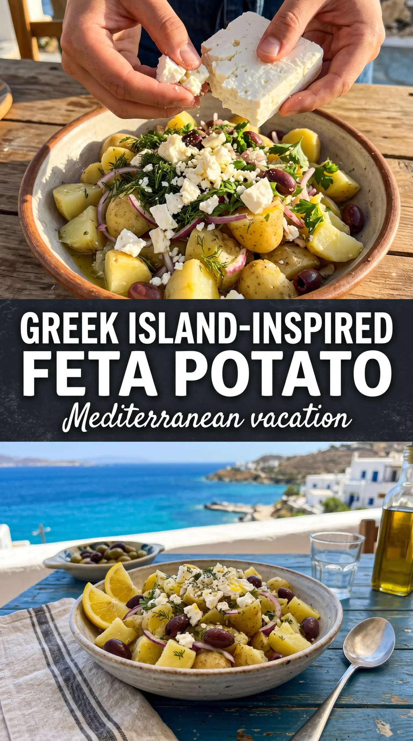 Potato and feta salad Greek-style lemon-herb