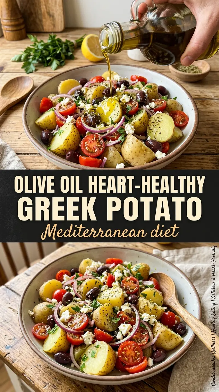 Greek potato salad with feta, olives, lemon-oregano