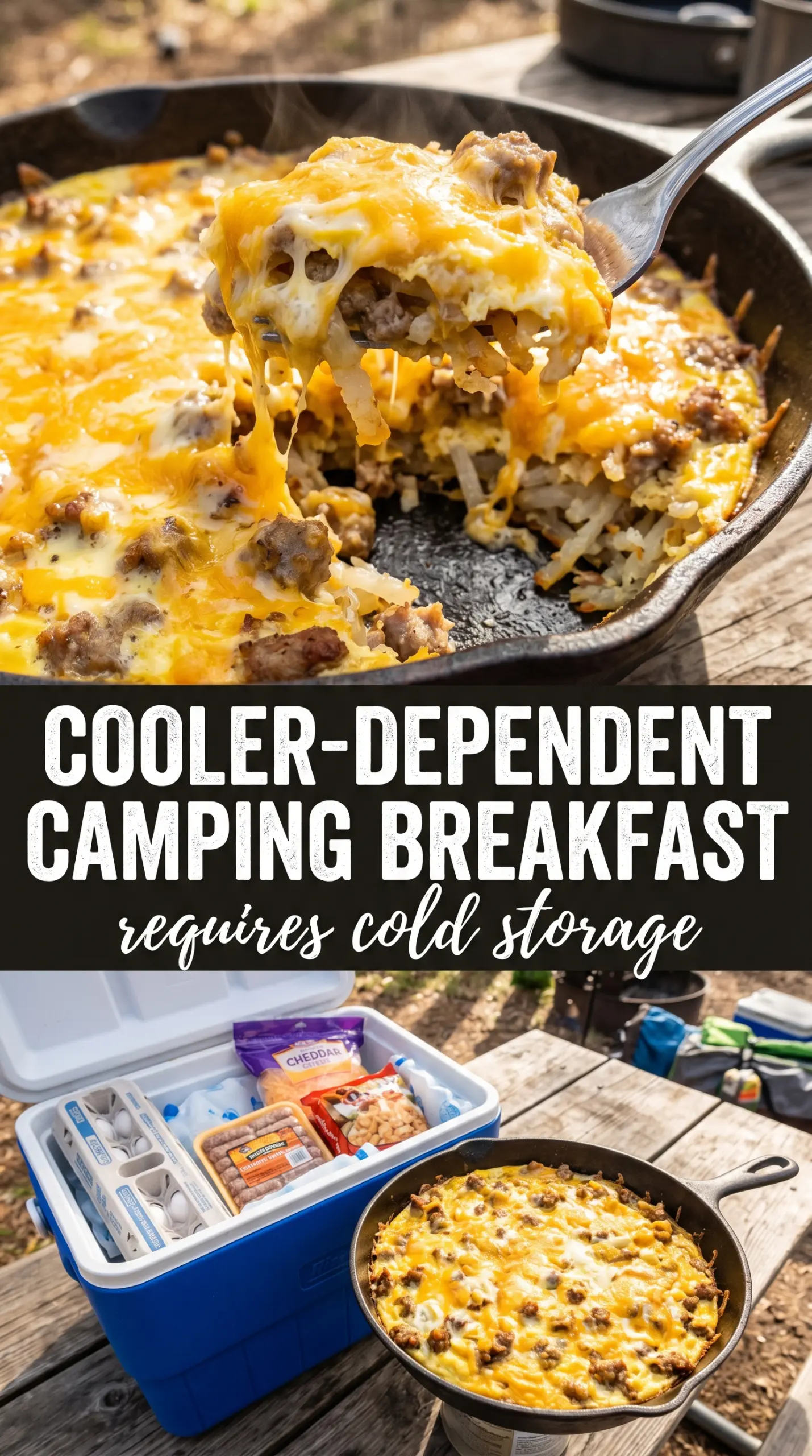 Grilled Breakfast Casserole cheesy sausage hash browns