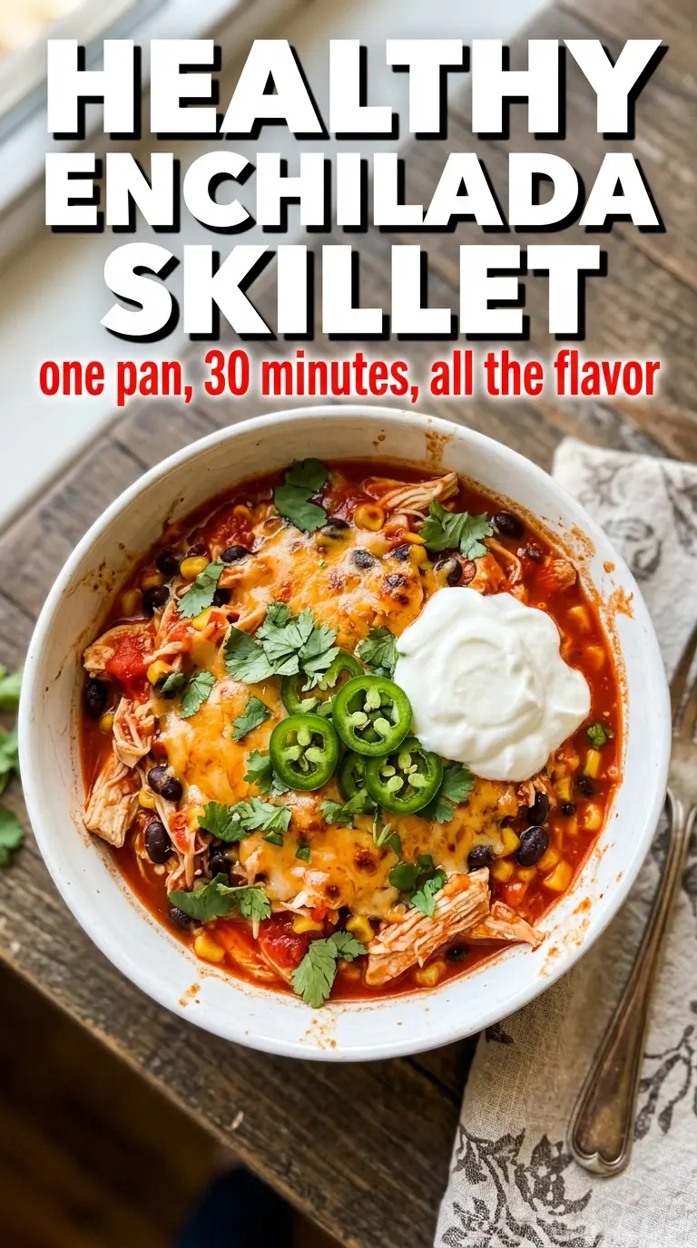 Healthy Enchilada Skillet colorful one-pan Tex-Mex