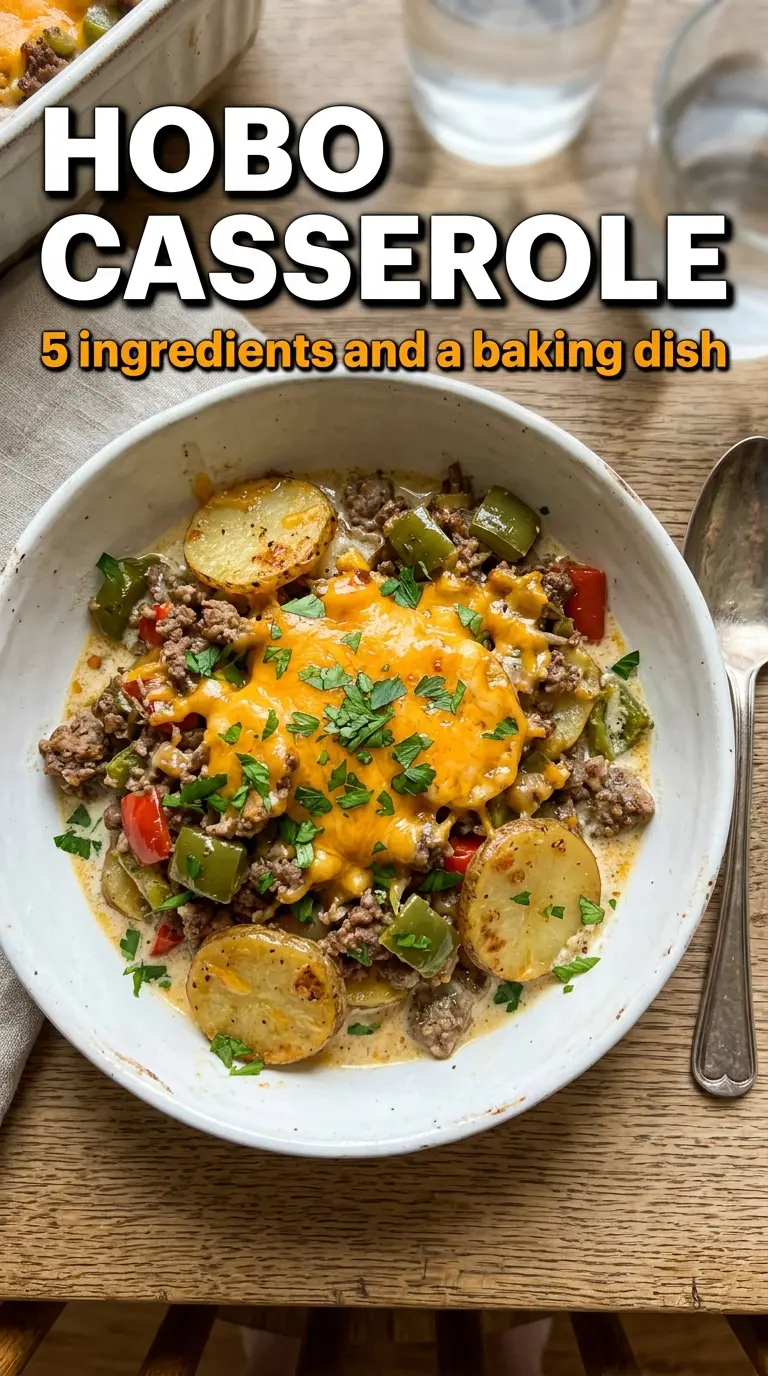 Hobo Casserole cheesy beef potato bake