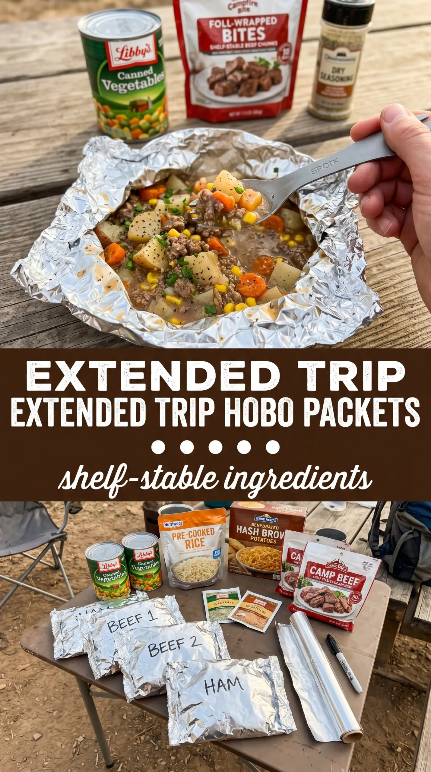Hobo Dinner Foil Packets ground beef potatoes carrots onions