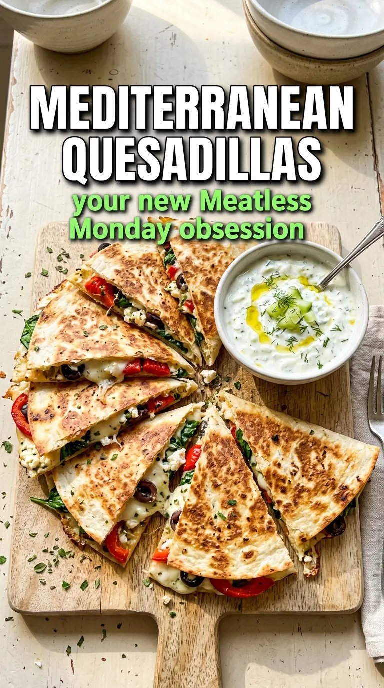 Mediterranean quesadillas golden crispy feta spinach