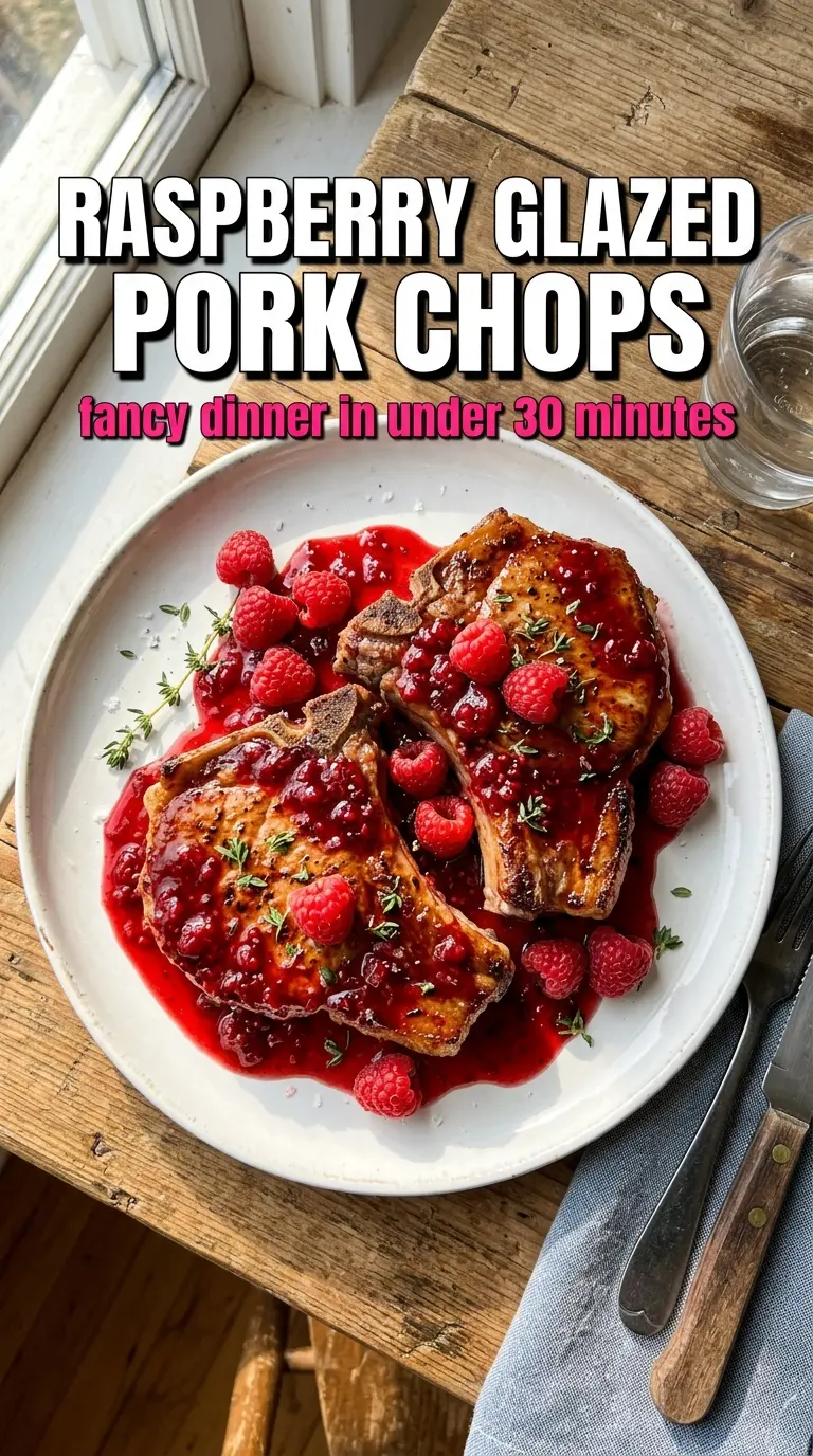Raspberry Glazed Pork Chops ruby-red sticky savory