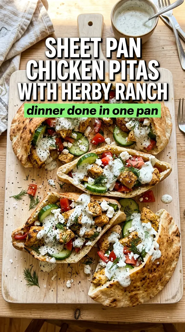 Sheet Pan Chicken Pitas with Herby Ranch juicy herby roasted