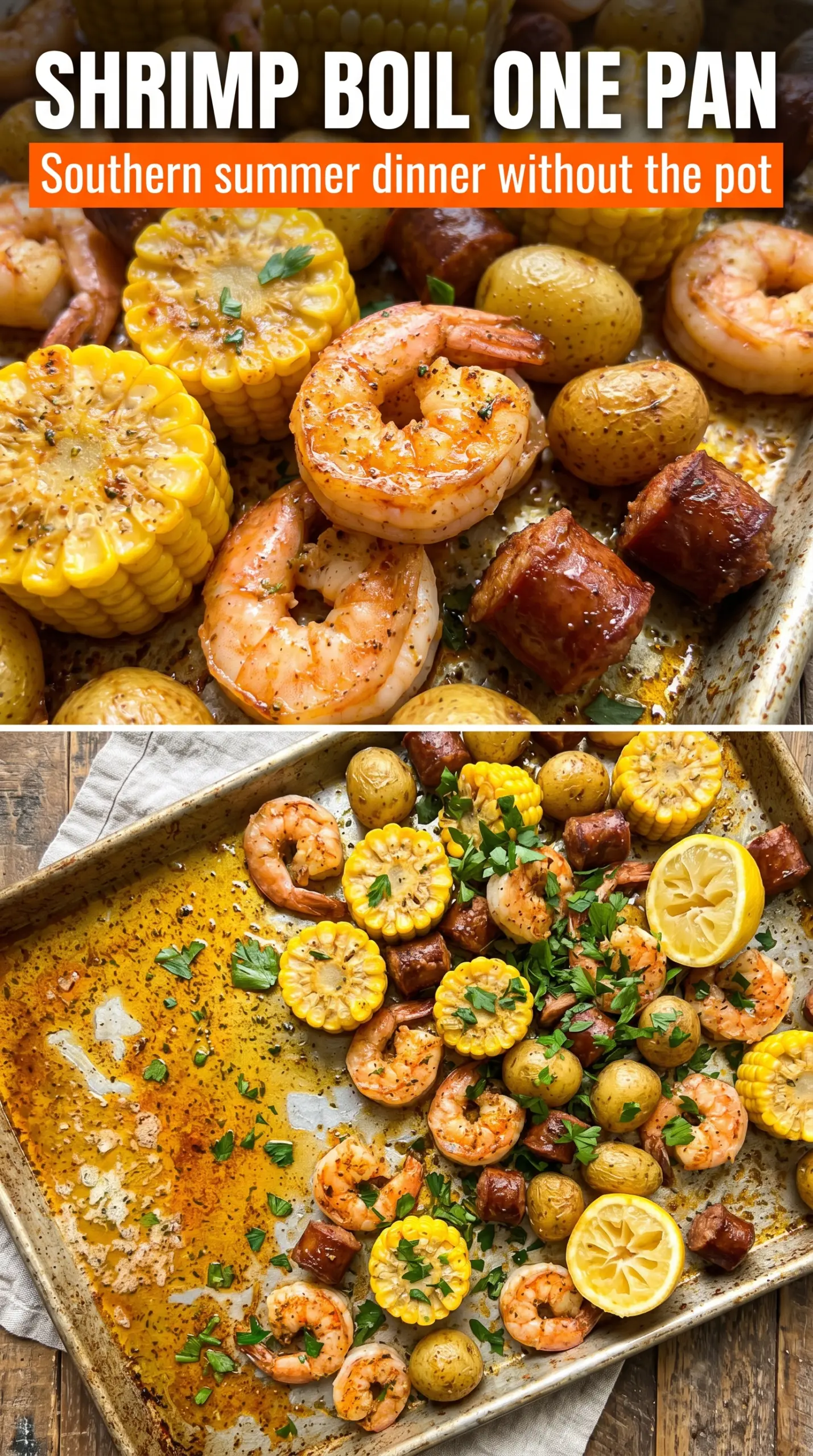 Sheet Pan Shrimp Boil colorful caramelized Old Bay