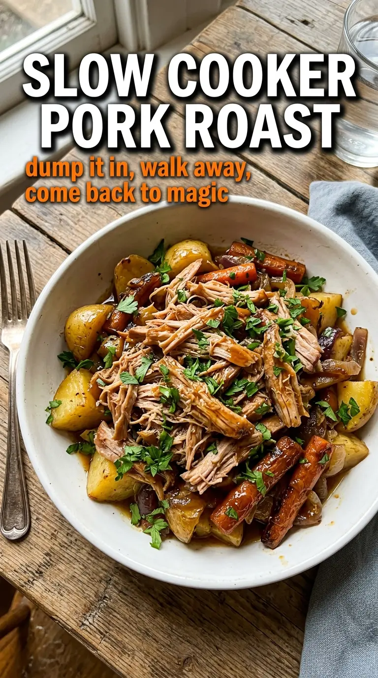 Slow cooker pork roast tender savory