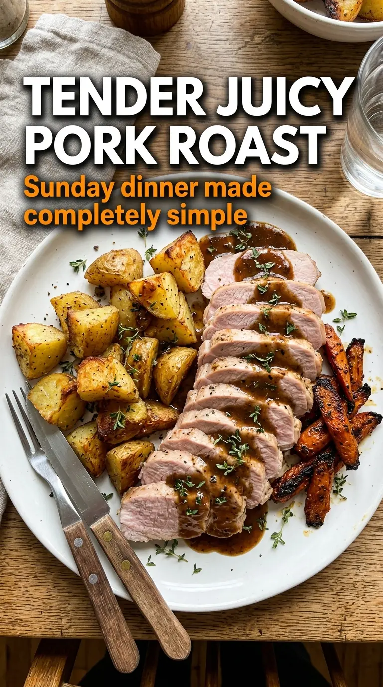 Tender Juicy Pork Roast golden herb crust juicy