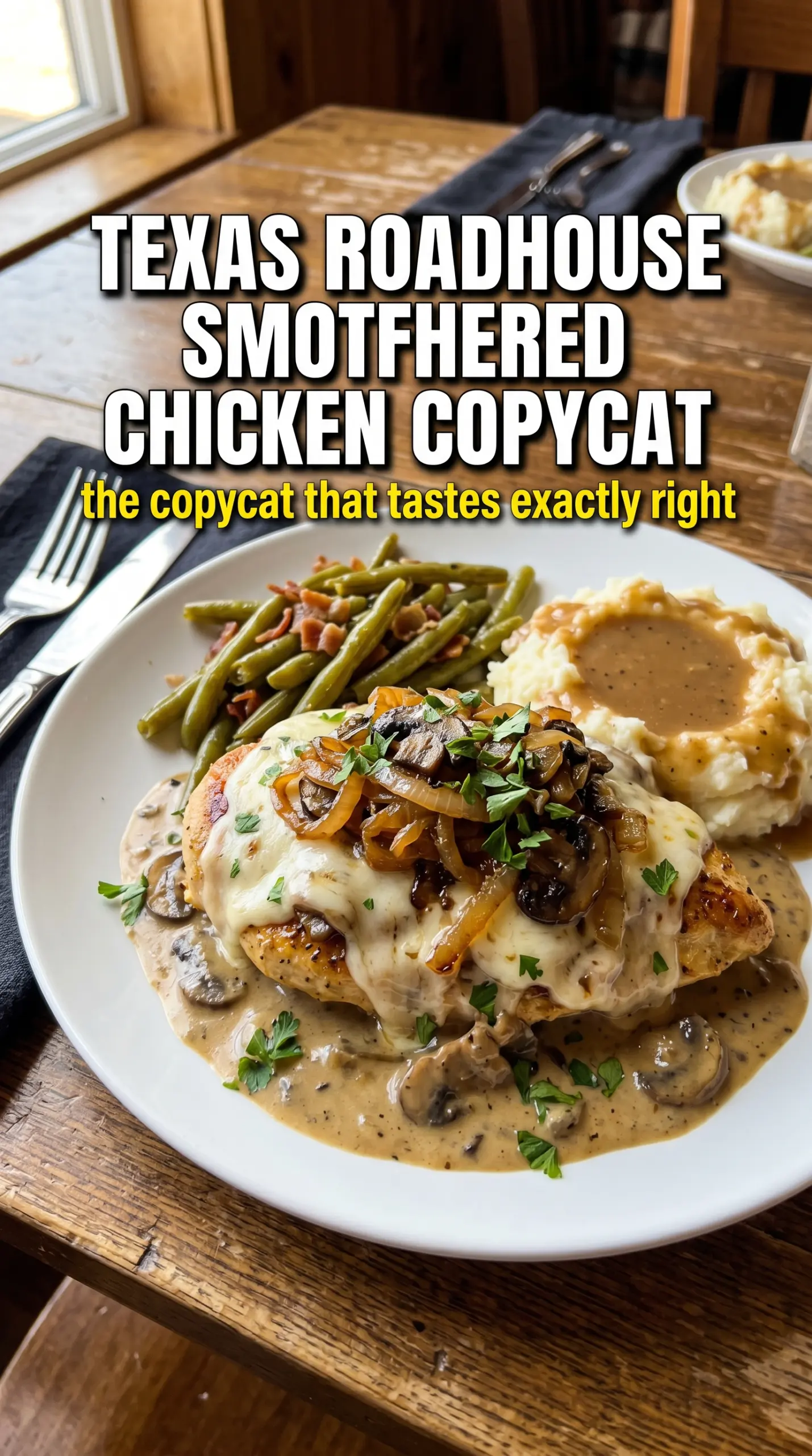 Texas Roadhouse smothered chicken copycat cheesy skillet