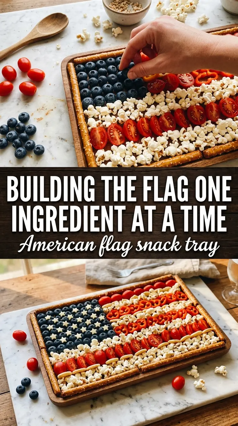 American flag snack tray red white blue