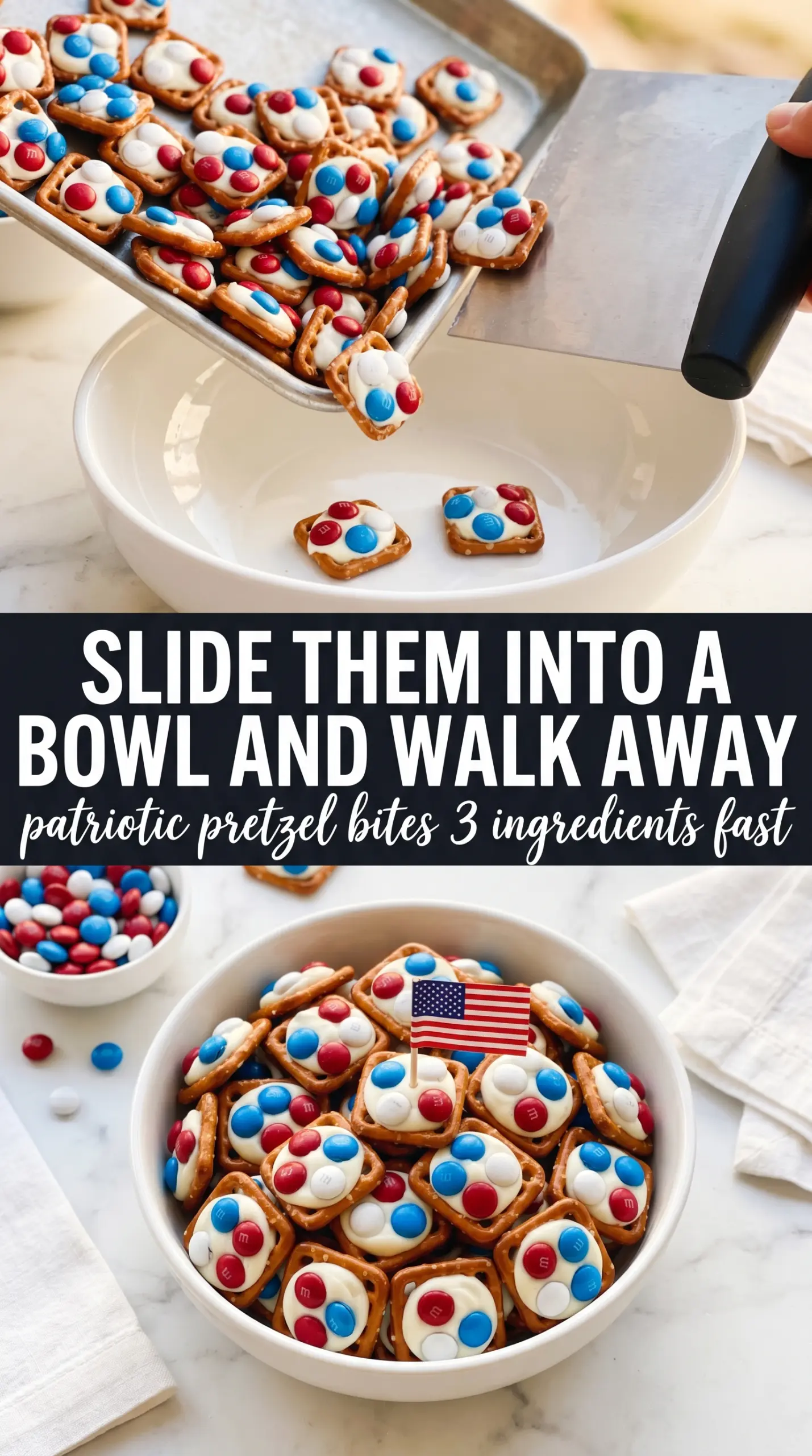 Patriotic Pretzel Bites red white blue