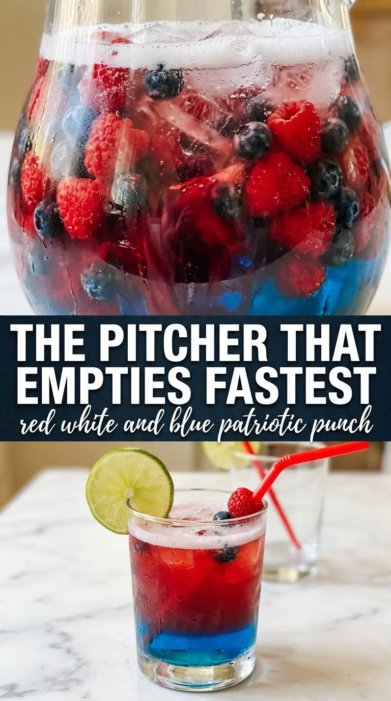 Patriotic Punch layered red white blue