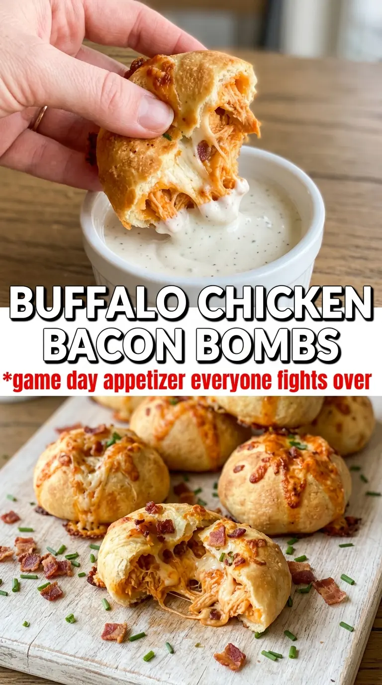 Buffalo Chicken Bacon Mozzarella Bombs golden crispy gooey