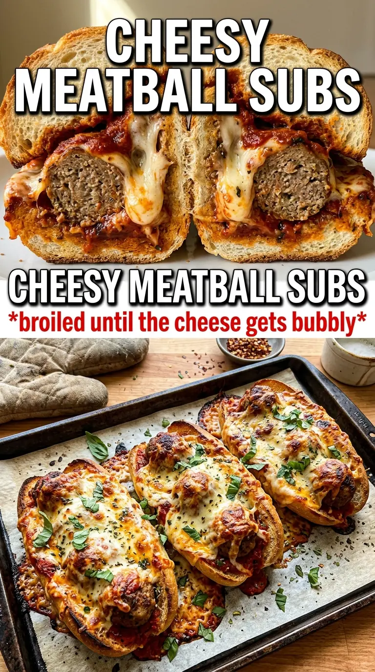 Cheesy Meatball Subs savory melty baked