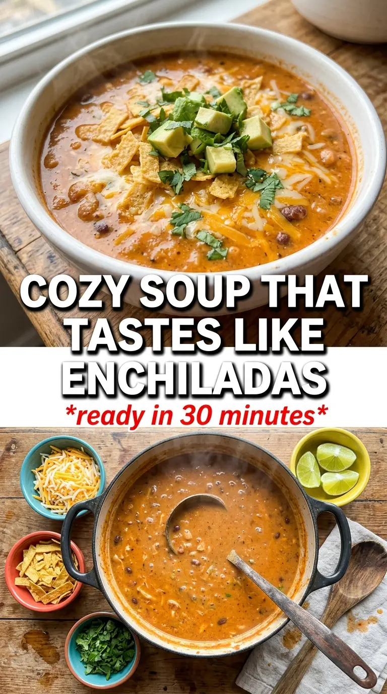 Creamy Chicken Enchilada Soup creamy Tex-Mex shredded chicken
