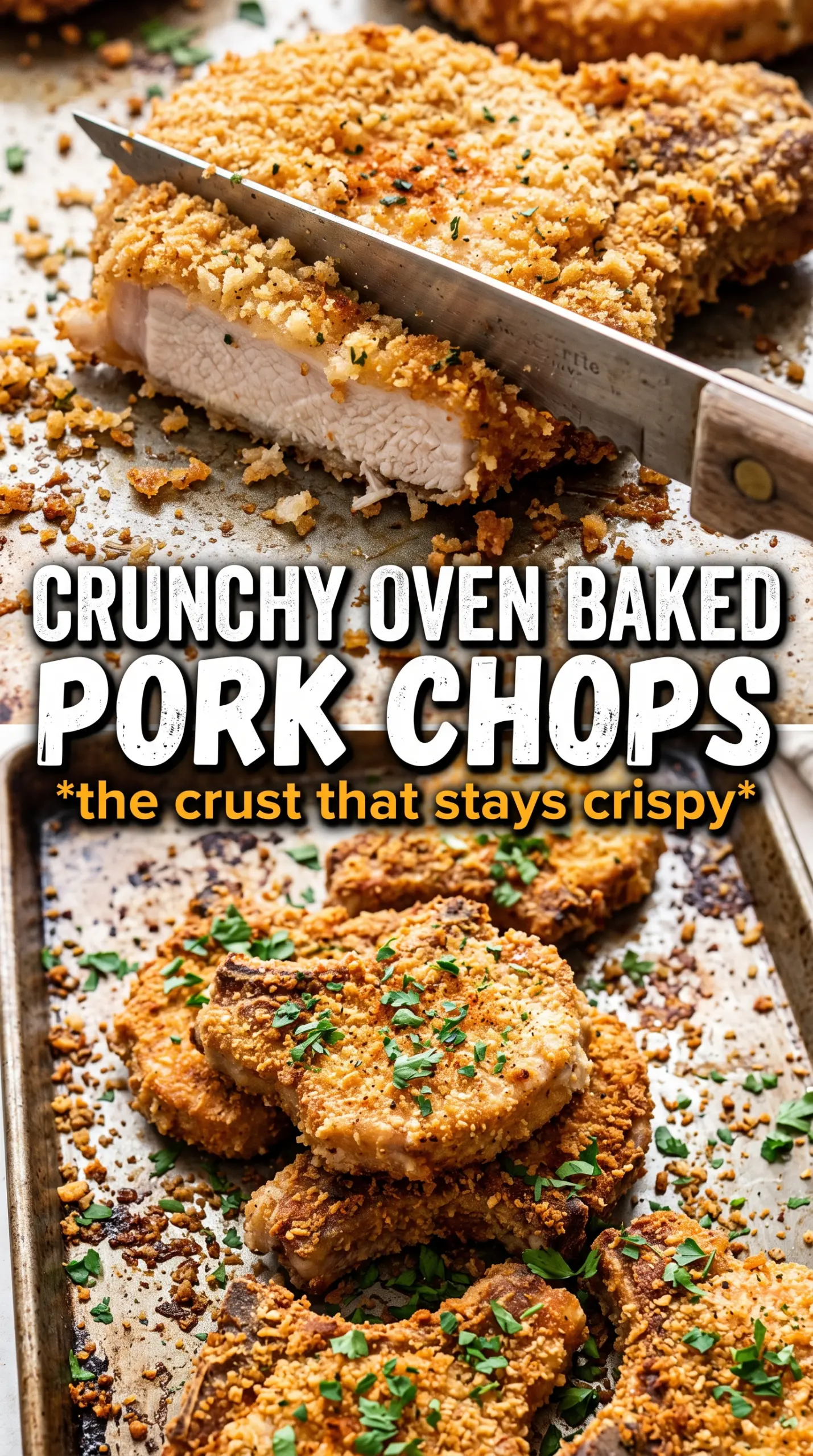 Crispy Baked Pork Chops crunchy panko, golden crust, oven baked