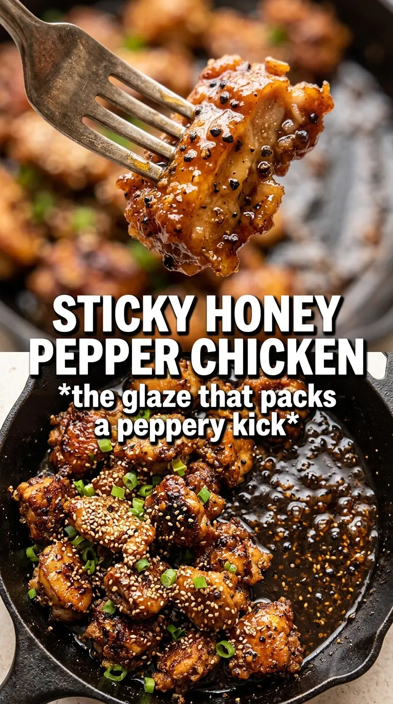 Honey Pepper Chicken sticky peppery glaze