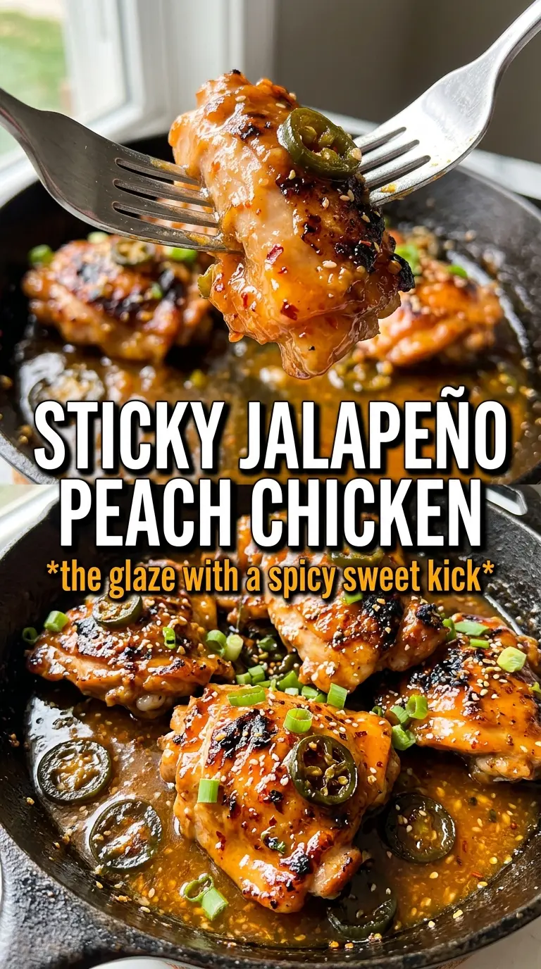 Jalapeño Peach Chicken sweet-spicy skillet