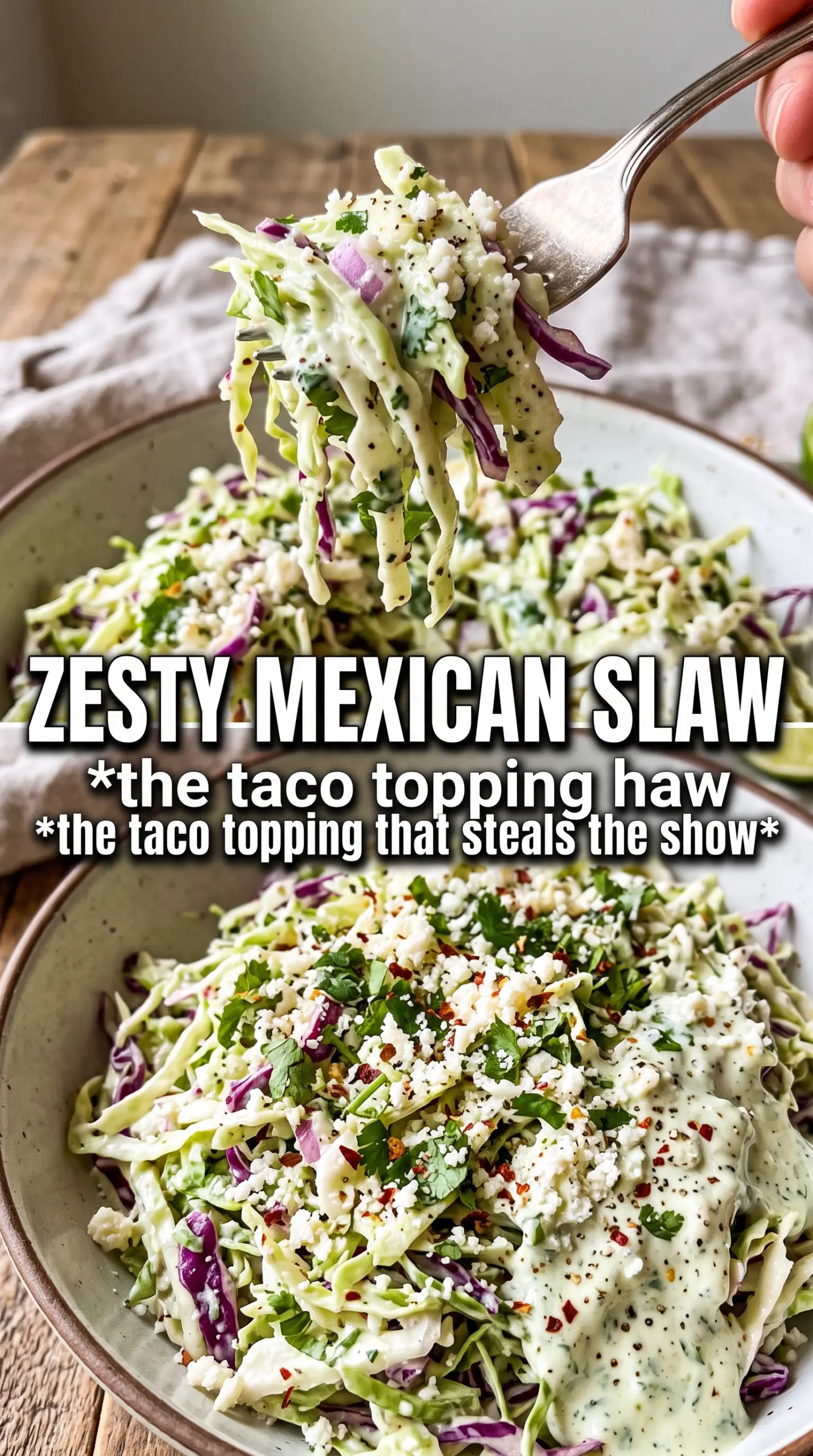 Mexican coleslaw crunchy lime-cilantro
