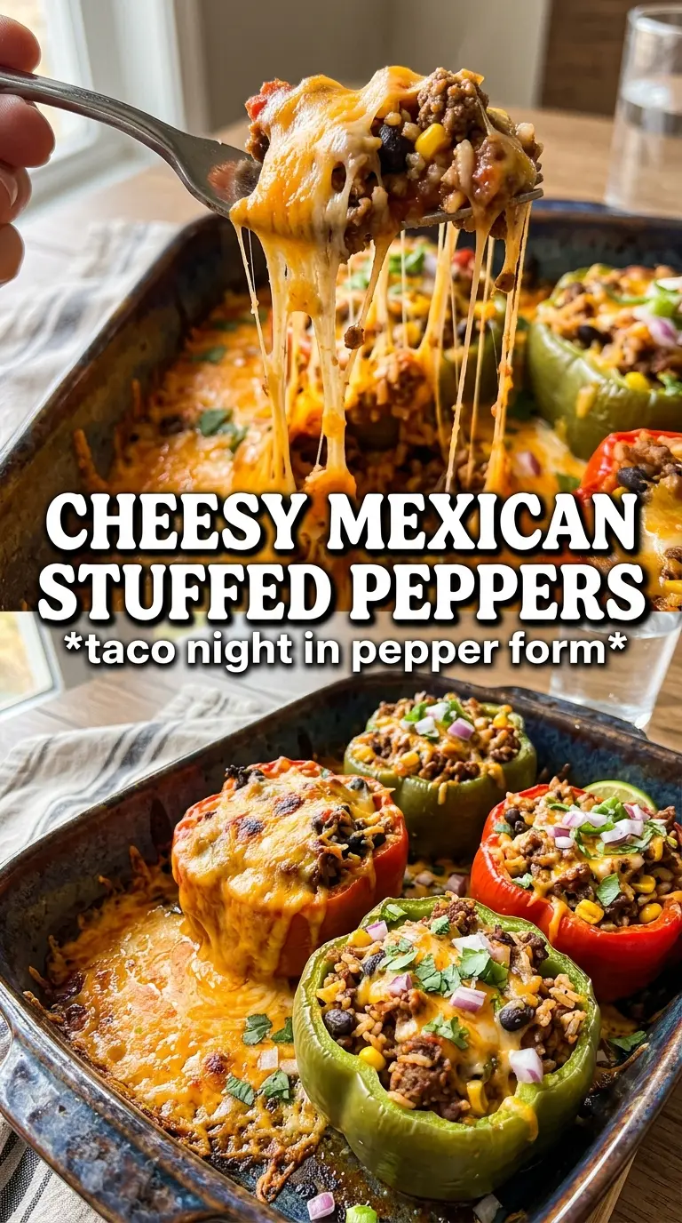 Mexican Stuffed Peppers cheesy savory colorful