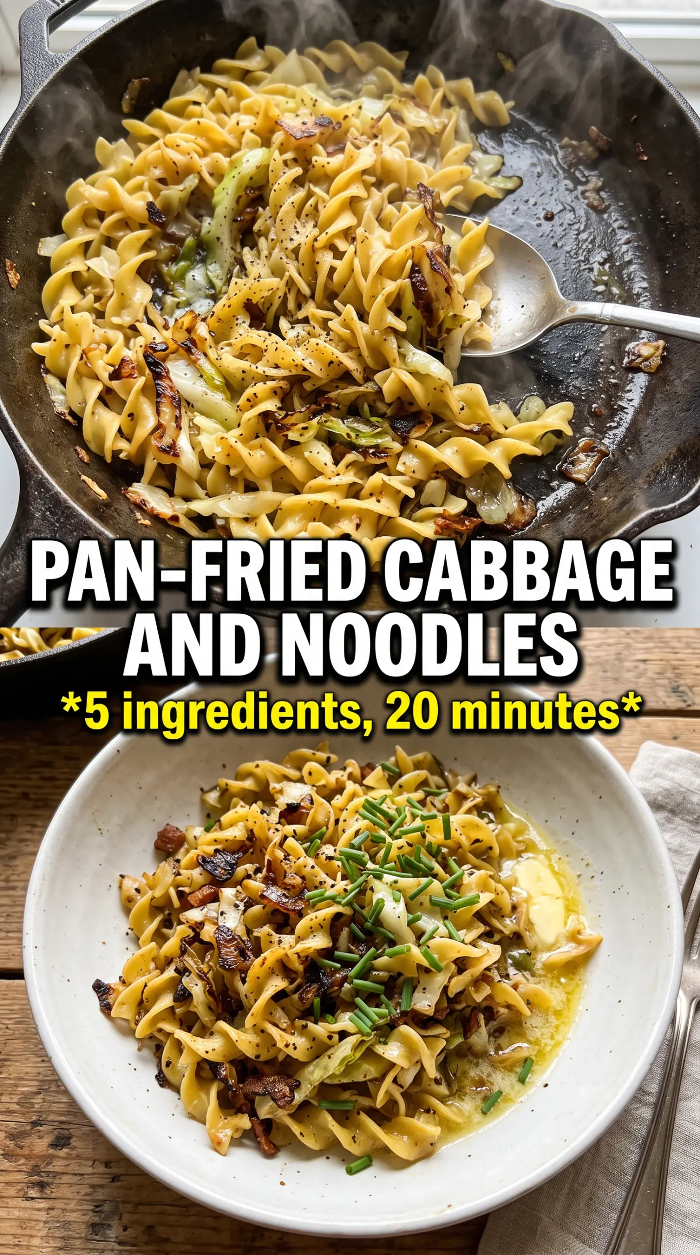 Pan-Fried Cabbage and Noodles caramelized buttery