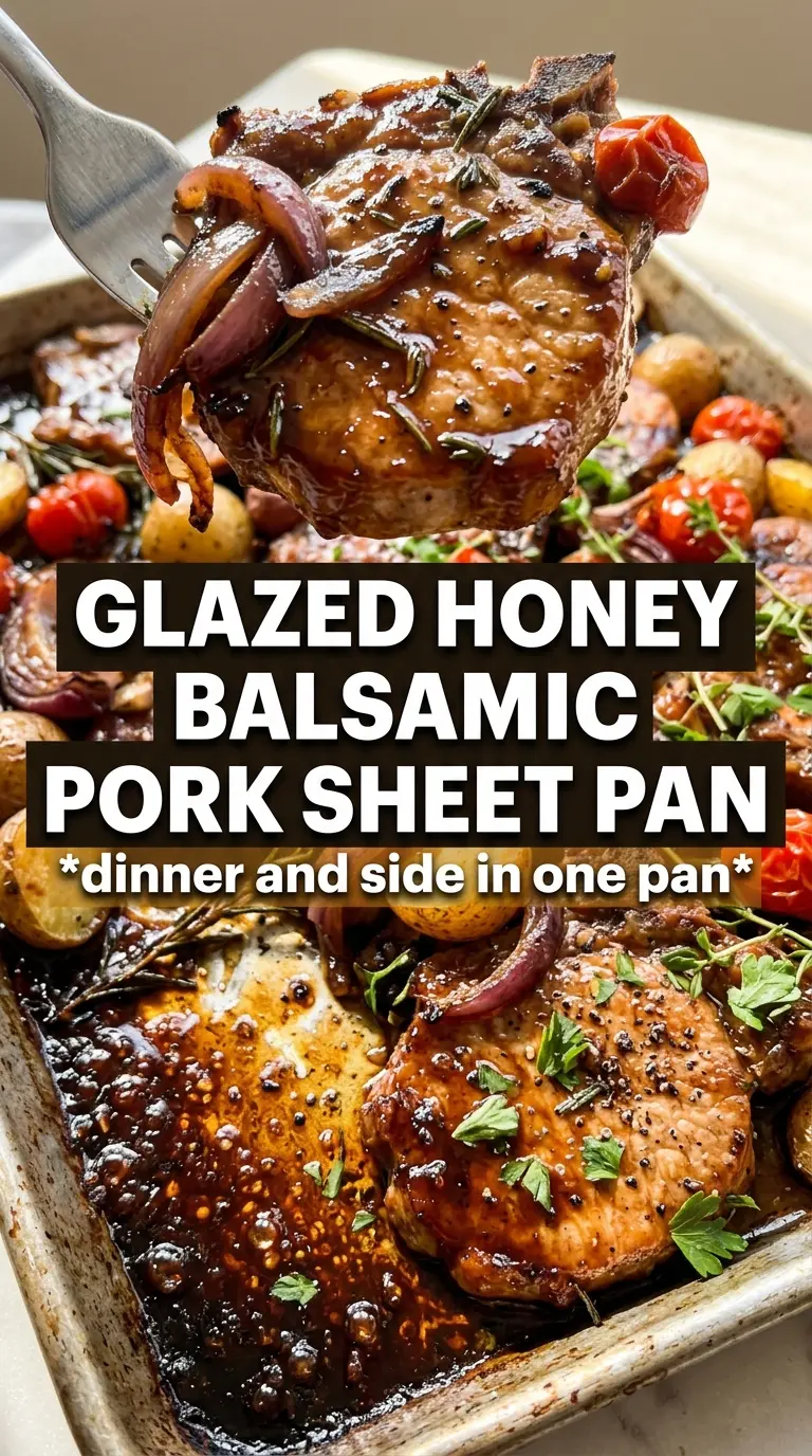 Sheet-Pan Honey-Balsamic Pork Chop Dinner juicy caramelized