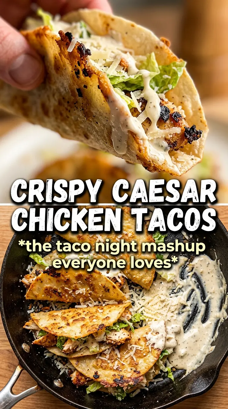 Smash Chicken Caesar Tacos crispy romaine Parmesan
