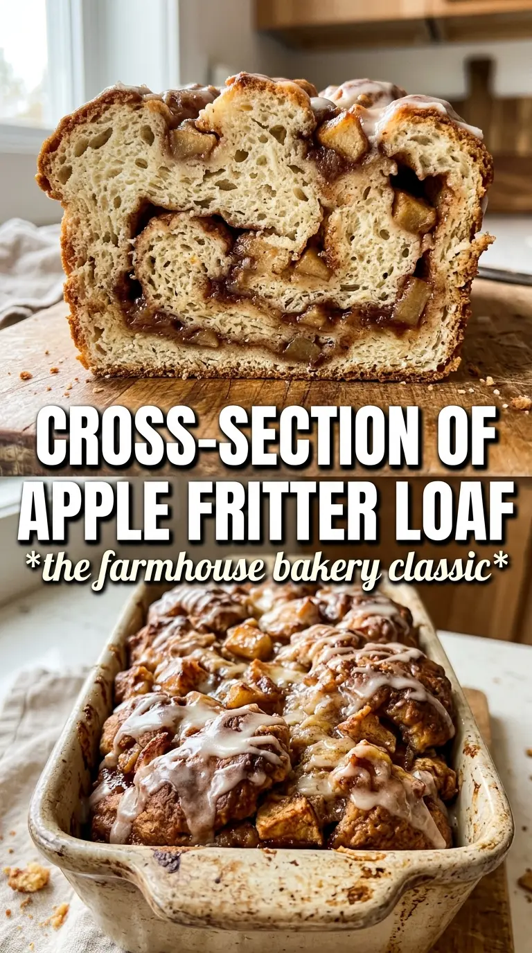 Amish Apple Fritter Bread cinnamon-swirled glazed