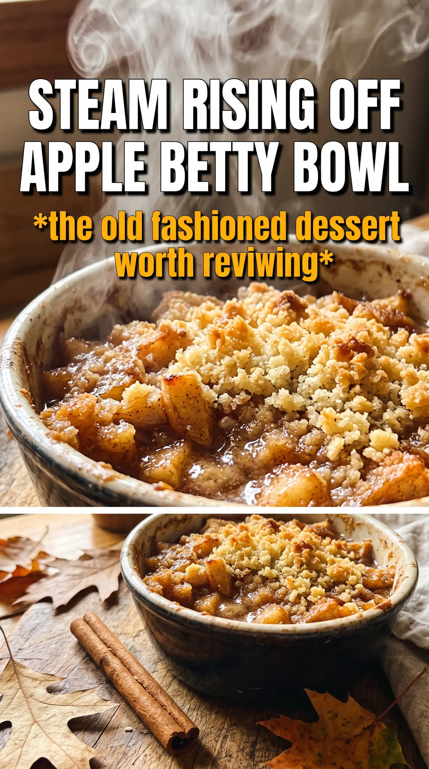Apple Betty golden breadcrumbs spiced apples