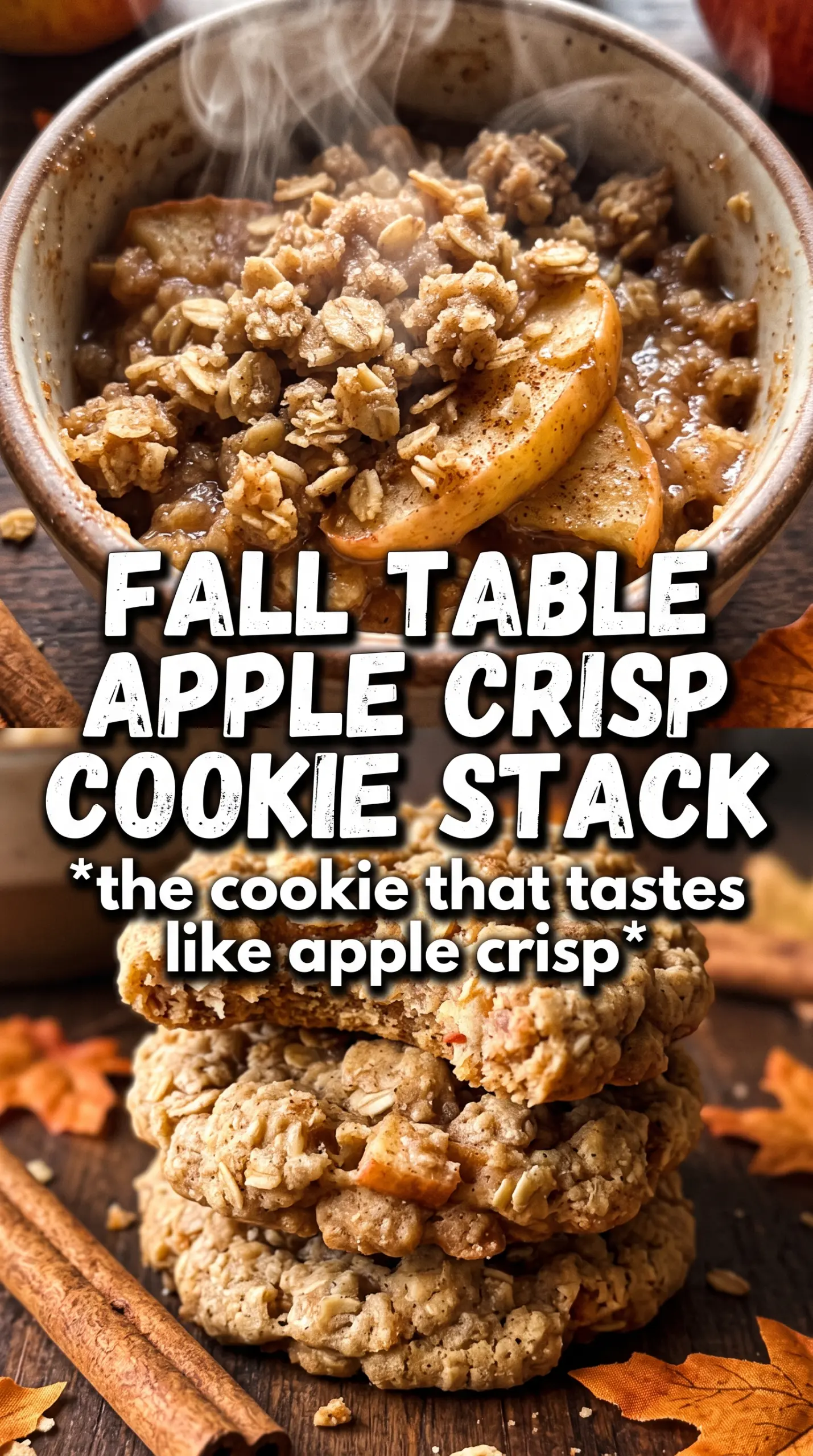Apple Crisp Cookies chewy oat texture caramel chips